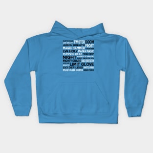 Blue Magic Spells Word Cloud Final Fantasy IX Version Kids Hoodie